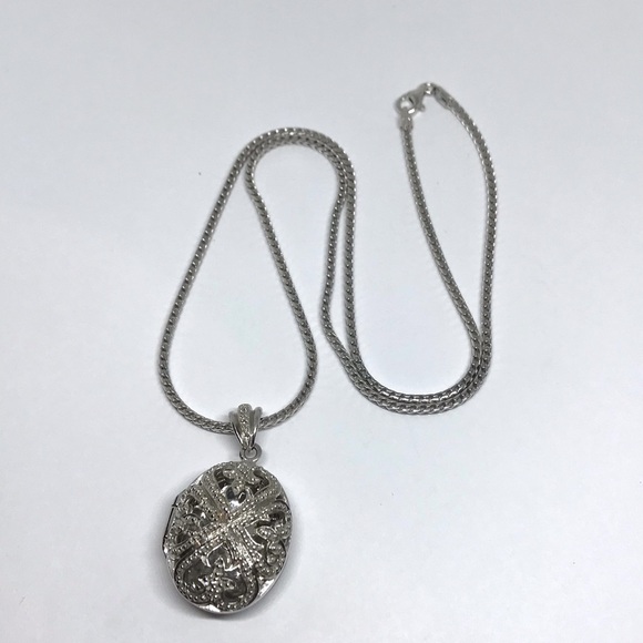 925 Sterling Silver Filigree locket Pendant Necklace size 20” - Picture 12 of 16